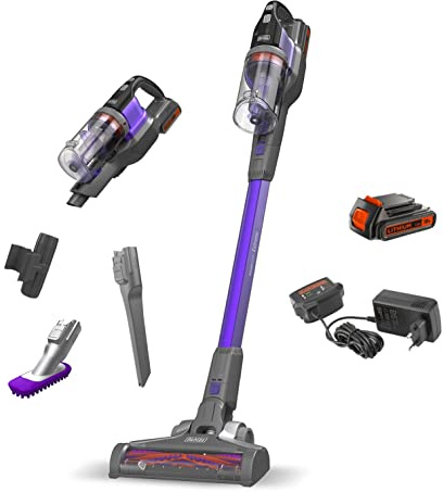BLACK+DECKER BHFEV182CP-QW Aspirador de escoba 4en1 POWER SERIES EXTREME especial para mascotas con batería externa 18V 2Ah.3 velocidades y 58min de autonomía.