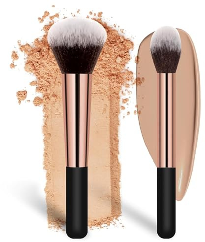 Makeup Brushes Banidy Powder Foundation Brush Flawless Powder Brush Set with Highlighter Brush Blush Brush with Wooden Handle Perfect for Blending, Buffing Liquid