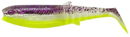 Savage Gear Cannibal Shad 10cm 9g - 5 Gummiköder, Farbe:Purple Glitter Bomb