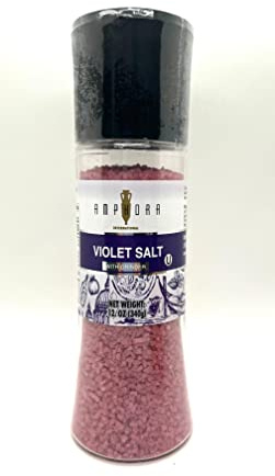 AMPHORA KOSHER VIOLET SALT WITH GRINDER - 12 OZ (340 GR)