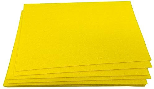 Jtnohx Fogli di Feltro Rigido, 2mm Tessuto Feltro per L'artigianato, 12pcs 17,78 x 28,7cm Fogli Quadrati, Pannolenci Colorato per Progetti di cucito e fai da te (Giallo)