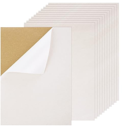 Lusofie 12 Piezas Hojas de Fieltro Autoadhesivas Tela de Fieltro con Parte Trasera Adhesiva Tela de Fieltro de Terciopelo para Decoración del Hogar Joyeros y Revestimientos de Cajones (Blanco)