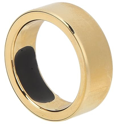 Smart Ring, Waterproof Wearable Bluetooth Fitness Health Tracker, Stainless Steel Gold Lightweight Health Ring with App for Heart Rate Monitor, Sleep, Pedometer, Body Temperature
