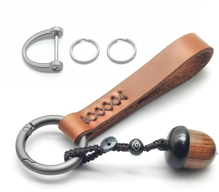 Heiboa hochwertiges Ölgewachstes Leder Schlüsselanhänger mit Geschenkbox Schlüsselbundanhänger Geschenke für beste Freundin Ein ideales oder Geschenk zum Jahrestag–Handmade