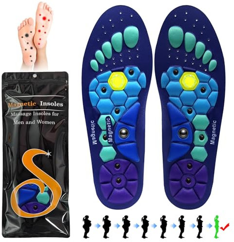 Inlägg för att ta bort, magnetiska innersulor, magnetiska akupressurinlägg, lättnad för värkande fötter med skoinlägg, ortopediska mot trötthet och fotsmärta, köksverktyg (04)
