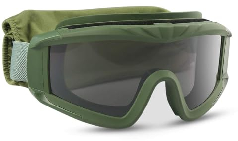 Feyachi Airsoft-Brille Taktische Militär Schutzbrille mit 3 austauschbaren Gläsern UV400-Schutz Schießbrille Anti-Fog-Brille Outdoor Sport Jagd Radfahren Paintball (Armeegrün)