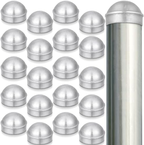 Yaocom 20 Pcs 2-3/8 Chain Link Fence Post Caps, Aluminum Post Cap, Silver