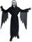 Udekit Cara de Fantasma Aterrador Disfraz de Cosplay de Scream de Carnaval de Halloween con Plastico Cuchillo de Juguete y Máscara para Adultos Pequeño