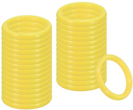 PATIKIL Anelli Lancio Anello Plastica 2 Pollici per Bottiglie, 30Pz Anelli Carnevale, Cerchi Plastica per Esercizi velocità e Agilità, Bomboniere per Feste Aperto, Giallo