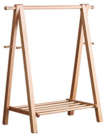 Fristående garderob med golvspegel, modern, minimalistisk klädställning av trä för att hänga upp kläder på hemmakontoret, hall, sovrum, träfärg, 100 cm