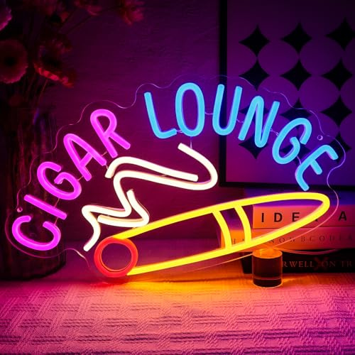 OYCGZV Cigar lounge neonskylt cigarr led neonskylt vägg cigarett neon skylt USB LED-skylt för receptionsrum rökning butiker bar man grotta butik hem företag pub party dekor