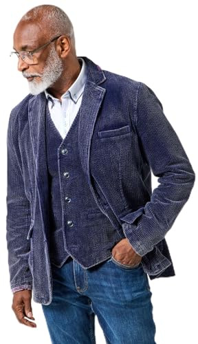 Joe Browns Men's Elbow Patch Corduroy Blazer, Regular, Navy, UK 42