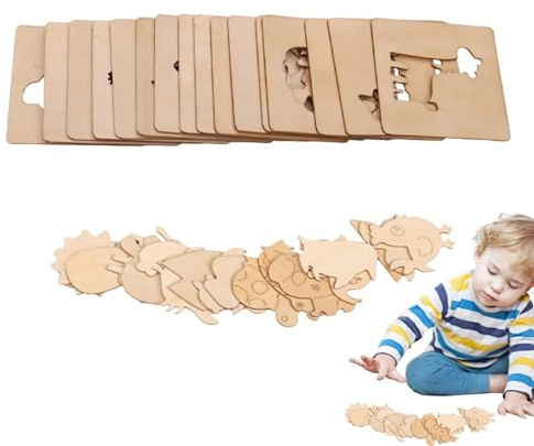 Plantillas de dibujo de madera - Plantilla hueca reutilizable Marcadores coloridos Kit de dibujo para niños | Modelo Pintura Proyectos De Escuela De Arte Para Niños XX