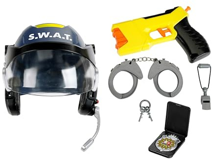Theo Klein 8841 S.W.A.T.-Hjälm med headset | Robust polishelm med tillbehör | Rollspel & Motorik-leksak | Leksak för barn från 3 år