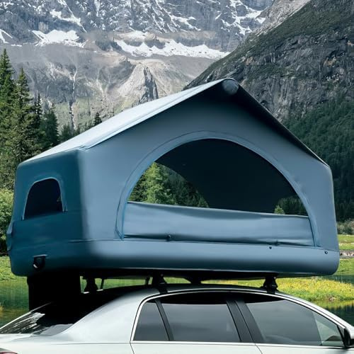 Tenda da tetto gonfiabile, portatile, facile da installare, quattro stagioni, antivento, impermeabile, resistente al sole, tenda da campeggio per auto e SUV