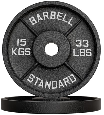 Discos Pesas de Hierro Fundido 10 kg, 15 kg, 20 kg, para entrenamiento con mancuernas y levantamiento de pesas 50 mm, para gimnasio, entrenamiento en casa (2 x 15 kg)