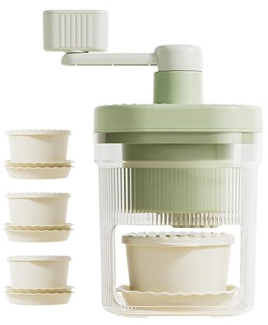 Máquina Manual Para Hacer Hielo Picado | Picadora de Hielo para Granizados y Raspados con Manivela - Picador de de Sobremesa | para Bebidas Postres Cocina Principiantes Niños