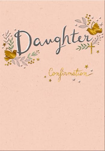 Daughter Confirmation Greeting Card, Religious Celebration, Floral Dove Design