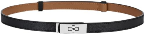 HATOFES Ceinture pour femme, réglable, fine, décorative, en cuir, alliage solide, à fermeture rotative, pour robes, jeans, pantalons