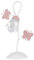 ONLI Lampada da Tavolo in Metallo Farfalle dipinte Vetro Trasparente 6 W, Bianco/Rosa