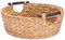 Decorasian Korb Aufbewahrung rund geflochten aus Seegras mit Holzgriffen - Wasserhyazinthe 42cm - Wäschekorb groß