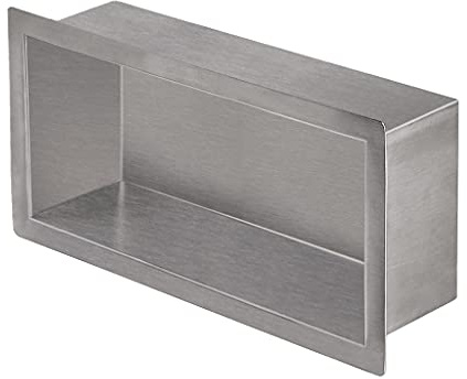 Skelang Estante para Cuarto de baño, nicho de Ducha empotrable, de Acero Inoxidable, 15 x 30 cm (Dimensiones del Agujero en la Pared: 13 x 28 cm)