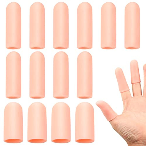 Androxeda 14 Pezzi Gel Manicotti per Dita Protezioni per Dita in Gel Protezioni per dita in silicone per protezione per dita Manicotti Eczemi Dita e Artrite Trigger Finger Finger
