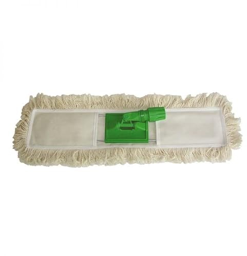 SCOPA INDUSTRIALE PULIZIE - SET FRANGIA E TELAIO DA 80 CM. IN COTONE (Consigliato per hotel, alberghi, bed and breakfast, case vacanza e strutture ricettive)