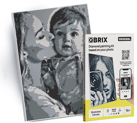 QBRIX Original A4 Diamond Painting personlig | Eget foto | Anpassat diamantmålningsset | personlig gåva | DIY diamantmosaik-bild | 5D diamantmålning byggsats