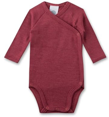 Sanetta Baby-Wickelbody langarm pink aus Wolle & Seide | Nachhaltiger und süßer Wickelbody für Mädchen & Jungen aus Wolle-Seide-Mix. Baby Wickelbody