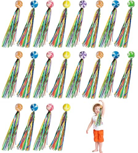 YEAPEAK 20 Flummis für Kinder, Hüpfbälle mit Buntem Schweif, Mitbringsel Kinder, Kindergeburtstag Mitgebsel, für Partyspiele und als Flummis für Kindergeburtstage. 30mm