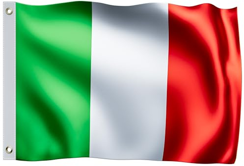 MONZANA® Drapeau Italie 150x90cm drapeau national italien oeillets métalliques résistant intempéries 100% Polyester extérieur bords double ourlet