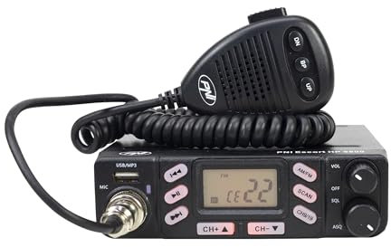Emisora ​​de Radio CB PNI Escort HP 6800 ASQ, 12/24 V, Reproductor MP3, Conector USB, 4 W, Am-FM, Enchufe para Encendedor de Cigarrillos Incluido