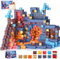 COOLJOYA Magnetic Blocks, 108PCS Magnetic Building Blocks for Kids Boys Girls Aged 3 4 5 6 7 8 Years Old, Montessori STEM Toys for Toddlers Kids, Stacking Construction Toys Sword Lava
