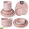 GBHOME 24-Piece Speckled Stoneware Dinner Set for 6 People – Handpainted Terracotta Underside,Dishwasher & Microwave Safe, Includes Dinner Plates, Dessert Plates, Pasta Bowls & Cereal Bowls