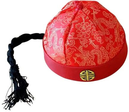 Lodoot Sombrero tradicional de emperador chino para tela de seda, sombrero de príncipe chino Tangzhuang Cosutme, accesorios de propietario, sombrero de piel de melón
