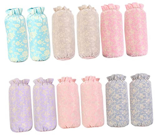 KICHOUSE Ladies’ Double-layer Long Waterproof Oversleeve Protectors 6 Pairs Set, Stain-resistant Arm Sleeves for Daily Cleaning and Household Use Random Color