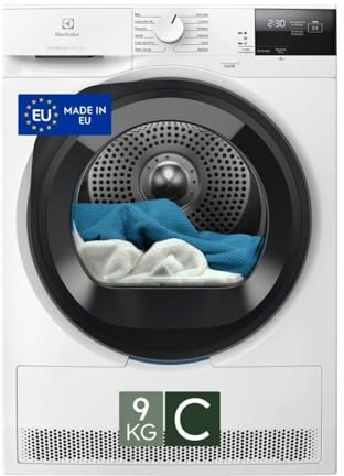 Electrolux Serie 600 GentleCare, Asciugatrice a Pompa di Calore, 9 kg, EW6H29C, Classe C, 12 Programmi, Tecnologia MixCare e SensiCare, Funzione Antipiega, 64 dB, Filtro EcoFlow, 850x596x636 mm
