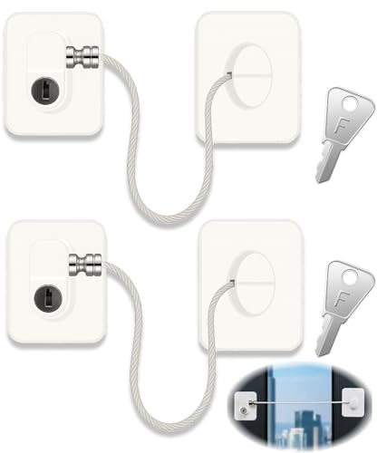 2 Pezzi Lucchetto Frigorifero e Blocca Ante Bambini, Sicurezza Completa per Porte, Armadi, Cassetti e Sportelli, Facile da Installare, Blocco Finestre per Bambini e Chiusura Cassetti per Bambini