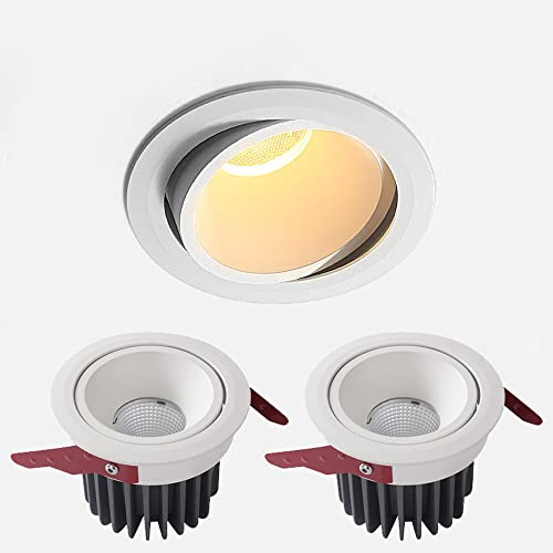 Foco LED empotrable de 3,3 Pulgadas, Paquete de 3 focos de Techo, IP65, Resistente al Agua, Montaje Empotrado, antioxidante, para Ducha, para Interiores y Exteriores con Humedad.