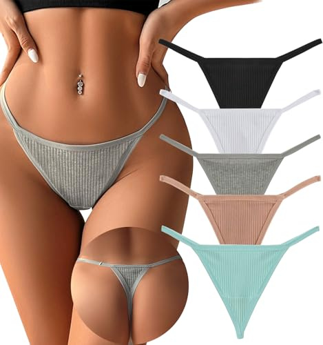 Rayson G-String Dam G-String Bomull Elastisk Thong Trosor Utan Remmar Andningsbara Trosor Kvinnor Låg Midja
