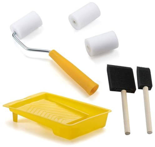 6pcs Mini Foam Paint Roller Set, 2 Inch Mini Rollers For Painting Small Areas/Door Frames/Detail Work/Edging/Cabinets, Water Oil Based Paints, High Density Trim Edge Painting Tool