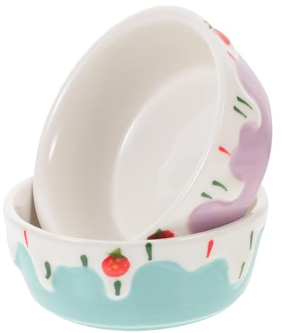 UKCOCO Ciotola in Ceramica Per Cibo Per Criceti e Piccoli Animali, 2 Pezzi Fondo Antiscivolo, Profonda e Resistente, Adatta Per Criceti Nani, Conigli e Porcellini D'india