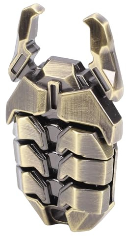 Jiawu Metal 3 Botones Push Card Juguete Deslizante Juguete Sensorial Práctico Abridor de Botellas Gadget para Hombres y Mujeres (Bronce)