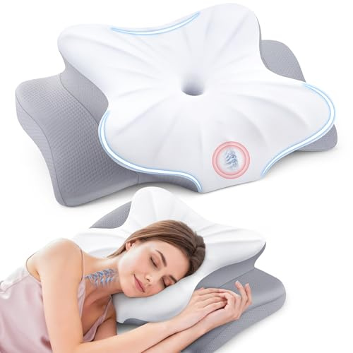 Memory Foam Nackenkissen Schlafkissen, Als Medizinprodukt konzipiert, Ergonomisches Cervical Kissen für Zur Schmerzlinderung bei Nackenverspannungen, Unterstützung der Wirbelsäule, Orthopädisches