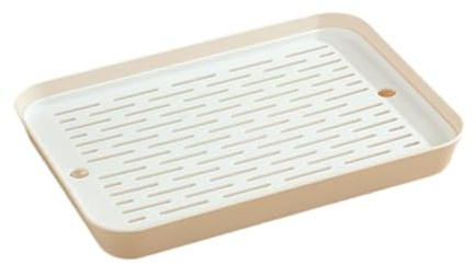 Whtkoph Bac à Litière pour Lapin Toilette Spacieuse avec Grille Démontable Plateau d'angle pour Petits Animaux Bac en PP Stable Nettoyage Rapide Adapté pour, Beige, M