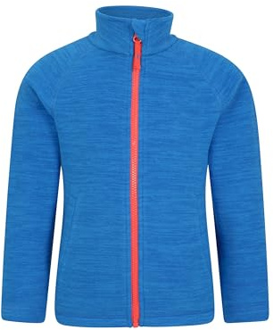 Mountain Warehouse Veste Snowdonia en Polaire Douce et légère pour Enfant - Anti-Boulochage, séchage Rapide - avec Poches - pour Les Temps froids et Les Voyages, Bleu, 9-10 ANS