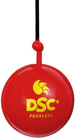 DSC Hanging Synthetic Cricket Ball | Rubber | Suitable for Practice Game | Solid inner core | Weatherproof | Training | Lightweight, Red