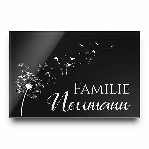 Graviertes Türschild aus modernem Hochglanz Acrylglas mit Wunsch Gravur und Motiven - viele verschiedene Auswahlmöglichkeiten und Größen ab 8x5 cm - idel als Klingelschild oder Briefkastenschild