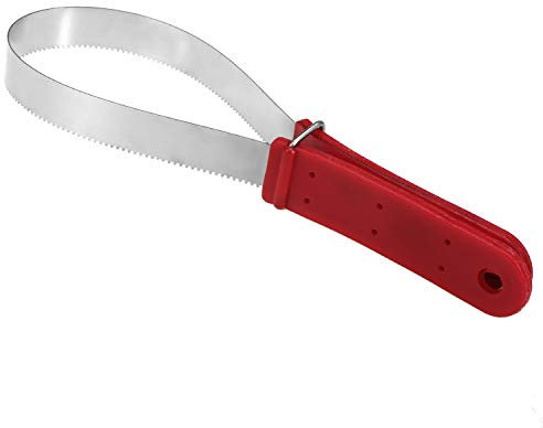 Lixada Equine Sweat Scraper Horse Shedding Grooming Tool Stainless Steel Horse Deshedding Cleaning Loop Tool Comfortable Grip